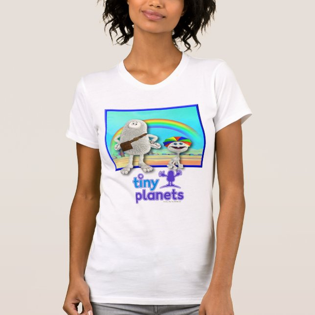 Camiseta Planetas minúsculos - arcos-íris do fazer (Frente)
