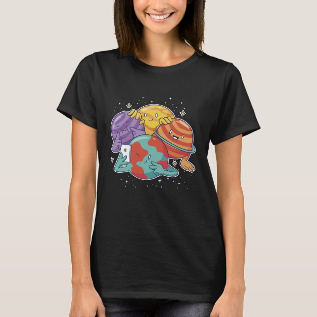 Camiseta Planetas selfam foto do espaço (Frente)