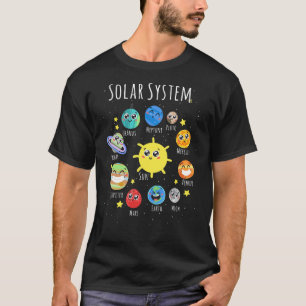 Camiseta Planetas Solares Espaço Do Sistema Para Crianças-T