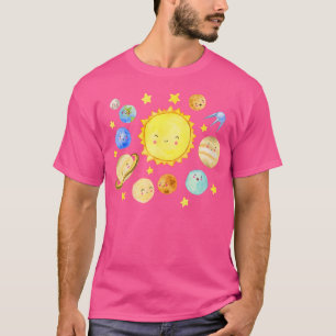 Camiseta Planetas sorridentes Astronomia Espacial dos Siste