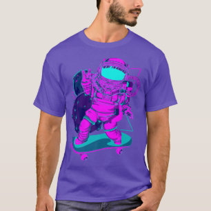 Camiseta Planetas Synthwave Vaporwave Art Skateboard Astr