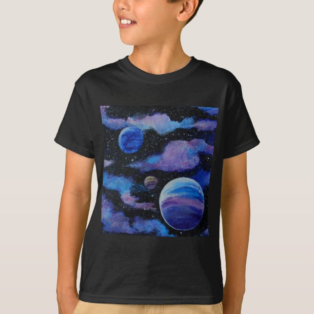 Camiseta Planetas Viagem do Espaço Arte Nebula (Frente)