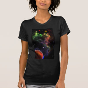 Camiseta Planetoides Na Arte Espacial Nebula