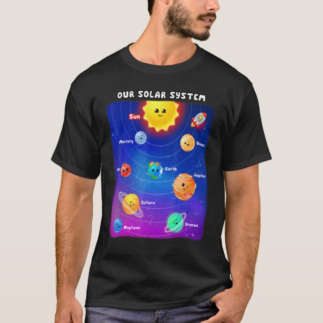 Camiseta Planets of the Solar System Boys & Girls STEM Kids (Frente)