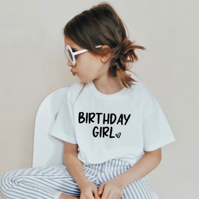 Camiseta Planície Branca Negra Minimalista de Birthday Mini (Criador carregado)