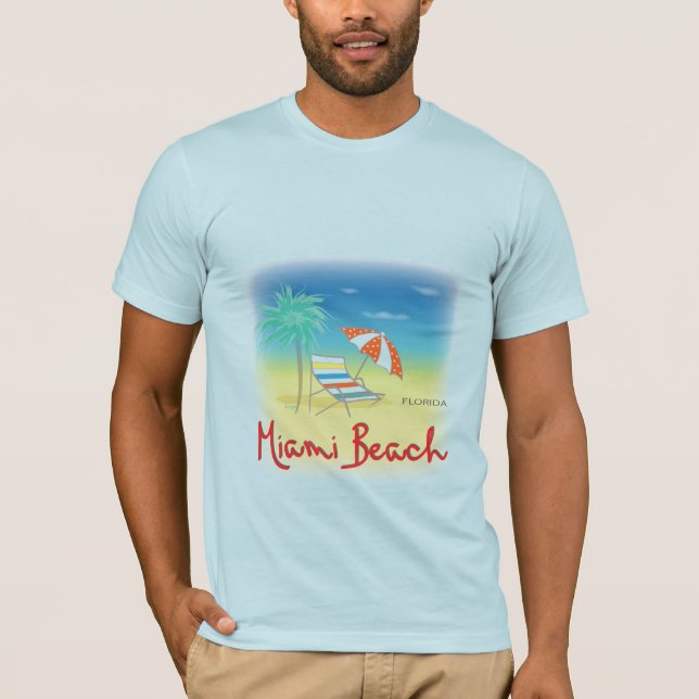 Camiseta Planície de Miami Beach, Flórida, Gráfico Legal (Frente)