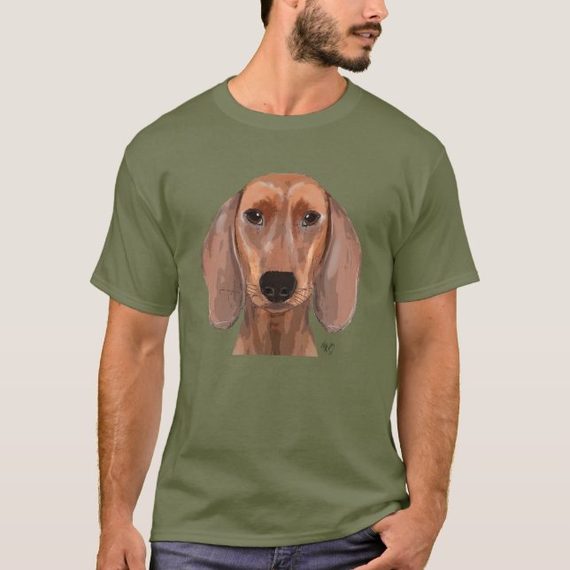 Camiseta Planilha de Ilustração de Dachshund (Frente)