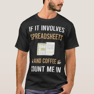 Camiseta Planilhas De Café E Folha De Cálculo