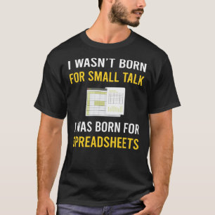 Camiseta Planilhas de Planilha de Talk Pequenas
