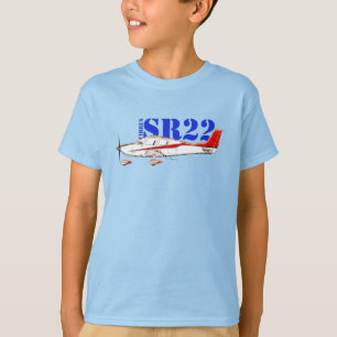 Camiseta Plano Cirrus SR22 Estilizado com Tipografia Negrit