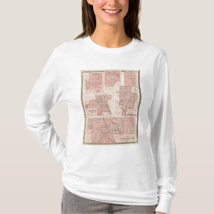 Camiseta Plano da cidade de Cambridge, Wayne Co com Newport