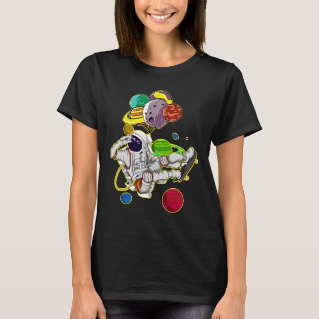 Camiseta Plano de Astronauta Engraçado Viagem Espacial Plan (Frente)