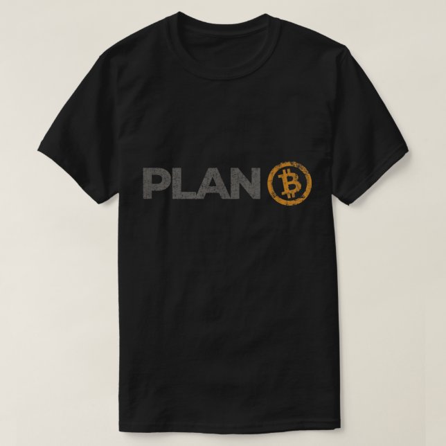 Camiseta Plano de Bitcoin Design de Criptomoeda (Frente do Design)