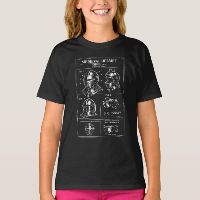 Camiseta Plano de capacete medieval (Frente)