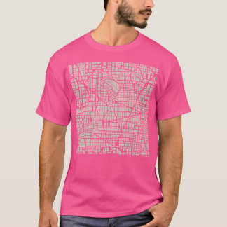 Camiseta Plano de Cidade do Mapa Ininterrupto
