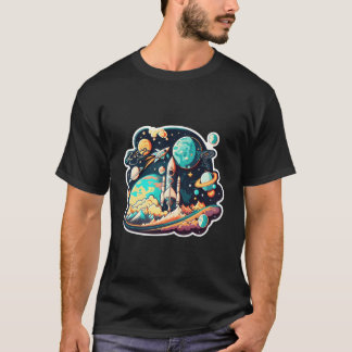 Camiseta Plano de Ciência de Astronautas Espaciais Para