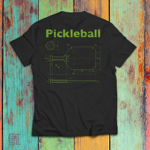 Camiseta Plano de Design de Raquete de Pickleball Divertido