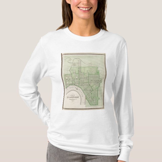 Camiseta Plano de Evansville, Vanderburgh Co (Frente)