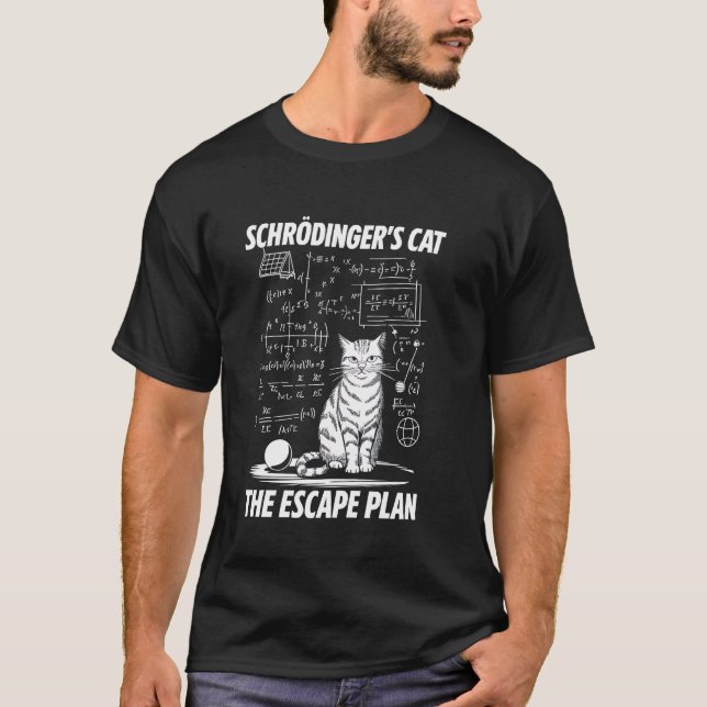 Camiseta Plano de Fuga do Gato de Schrödinger Professor de  (Frente)
