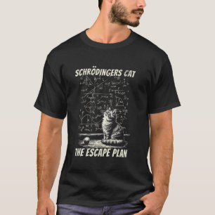 Camiseta Plano de Fuga Engraçado do Gato de Schrödinger Des