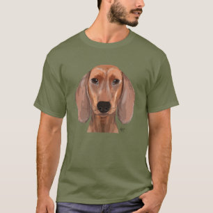 Camiseta Plano de Ilustração de Dachshund