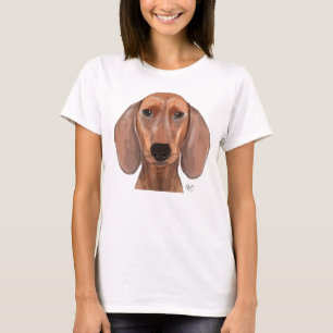 Camiseta Plano de Ilustração de Dachshund