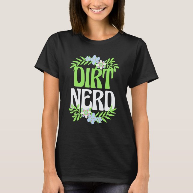 Camiseta Plano de Jardim de Flores do Nerd da Terra de Jard (Frente)