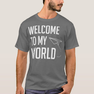 Camiseta Plano de Papel Bonito Bem-vindo ao meu Mundo