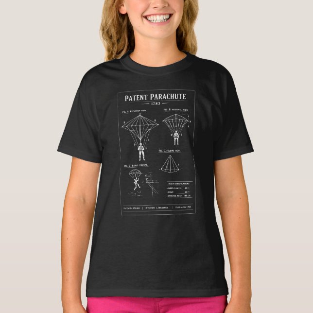 Camiseta Plano de Paraquedas de Patente (Frente)
