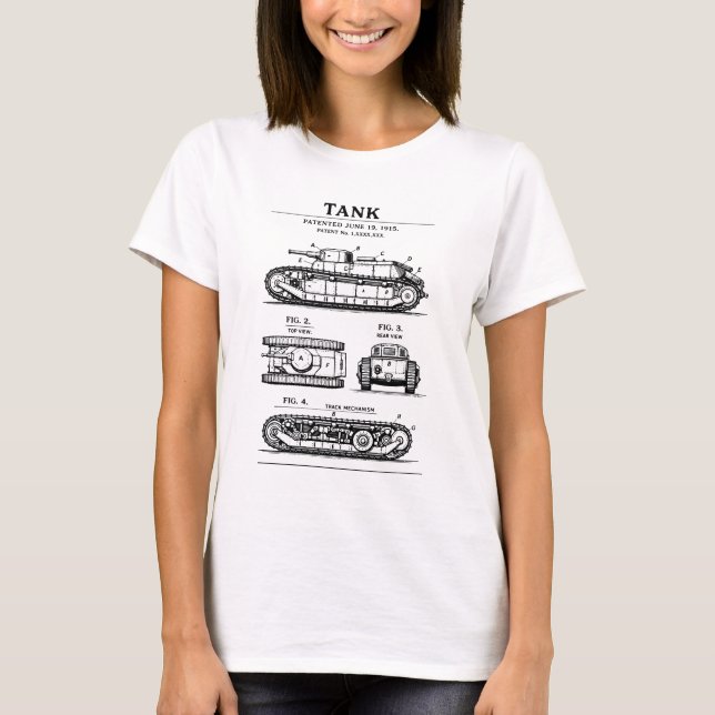 Camiseta plano de patente de tanque (Frente)