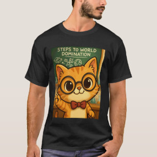 Camiseta Plano de Quadro Negro de Sala de Aula do Gatinho E