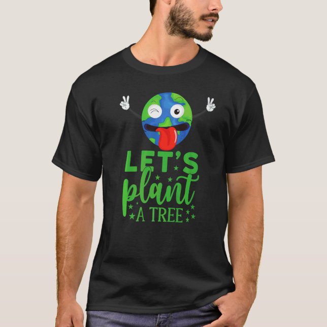 Camiseta Plano de vamos Uma Árvore Planeta Terra Reciclar L (Frente)