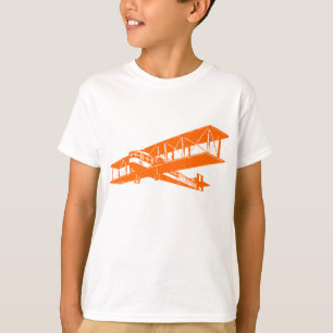 Camiseta Plano do vintage - laranja