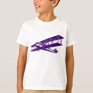Camiseta Plano do vintage - profundamente - roxo