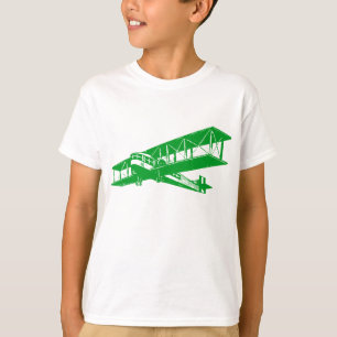 Camiseta Plano do vintage - verde de grama