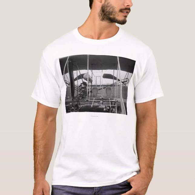 Camiseta Plano dos irmãos de Wright com piloto e (Frente)
