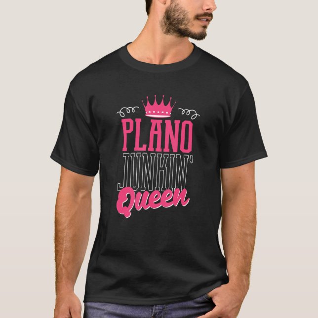 Camiseta Plano Junkin Queen Thrifter Funny Garage Pic (Frente)