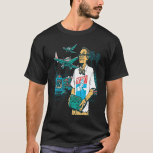 Camiseta Plano Legal de Miniatura Plano Retro Rádio Control