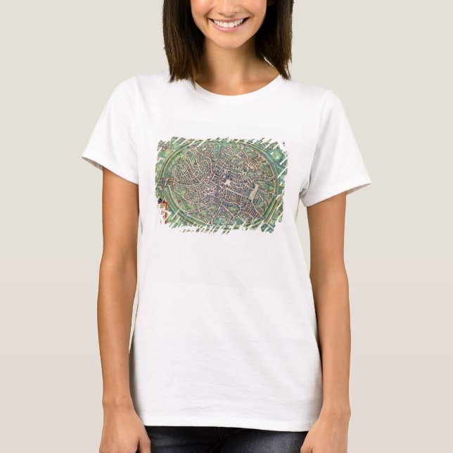 Camiseta Plano Municipal de Bruges, de Civitates Orbis Terr (Frente)
