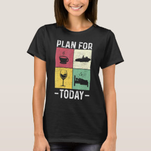 Camiseta Plano para o Barco de encaixe do Design de vintage