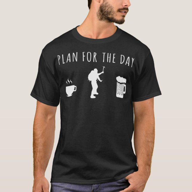 Camiseta Plano para o dia da ideia de Escalada de café (Frente)