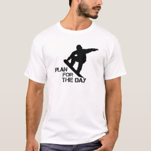 Camiseta Plano Para O Dia De Snowboard Funny Snowboard Man
