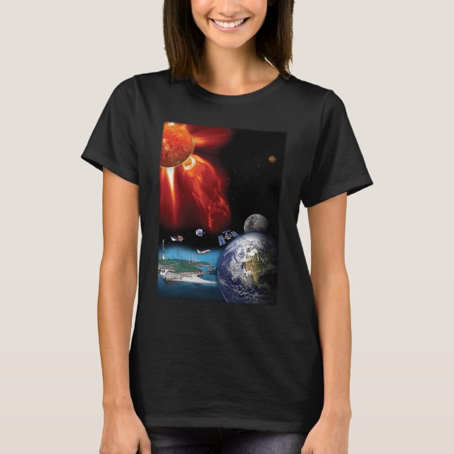 Camiseta Plano Planeta Sistema Solar Espacial Exterior (Frente)