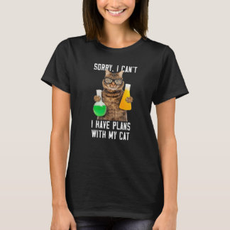 Camiseta Planos com meu gato Sarcástico Science Birthday Cu