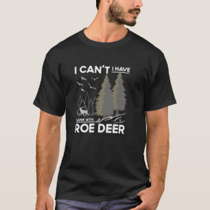 Camiseta Planos com Roe Deer Vigiando Formadores Caçando Pi