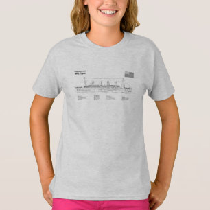 Camiseta Planos de Plano de Entrega Titanal do RMS SD SD