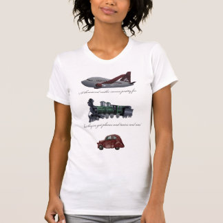 Camiseta planos e trens e carros