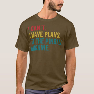 Camiseta Planos na Arcade Pinball Machine Pinball Player