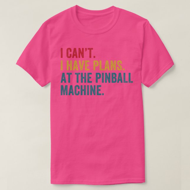 Camiseta Planos na Arcade Pinball Machine Pinball Player (Frente do Design)