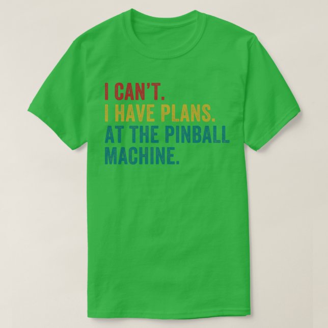Camiseta Planos na Arcade Pinball Machine Pinball Player (Frente do Design)